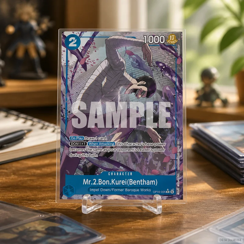 Mr.2.Bon.Kurei(Bentham) OP16-055 en DIY One Piece OPCG Collection Cards Tarjeta Individual Hecha a Mano Juego Clásico Tarjeta de Anime Juguete de Regalo