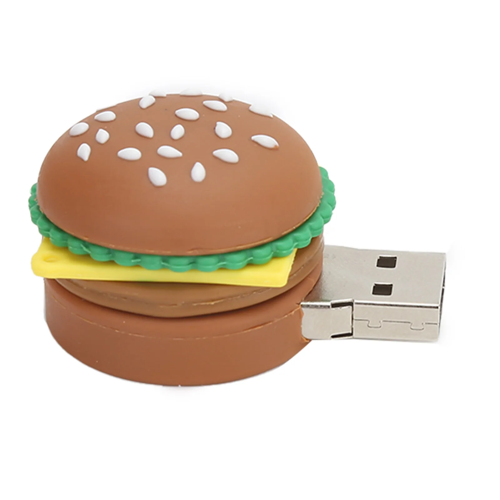 Laptop Flash Drive USB 2.0 Flash Drive Hamburger Shape Memory Stick 3D Cartoon Design Cute for Notebook Tablet