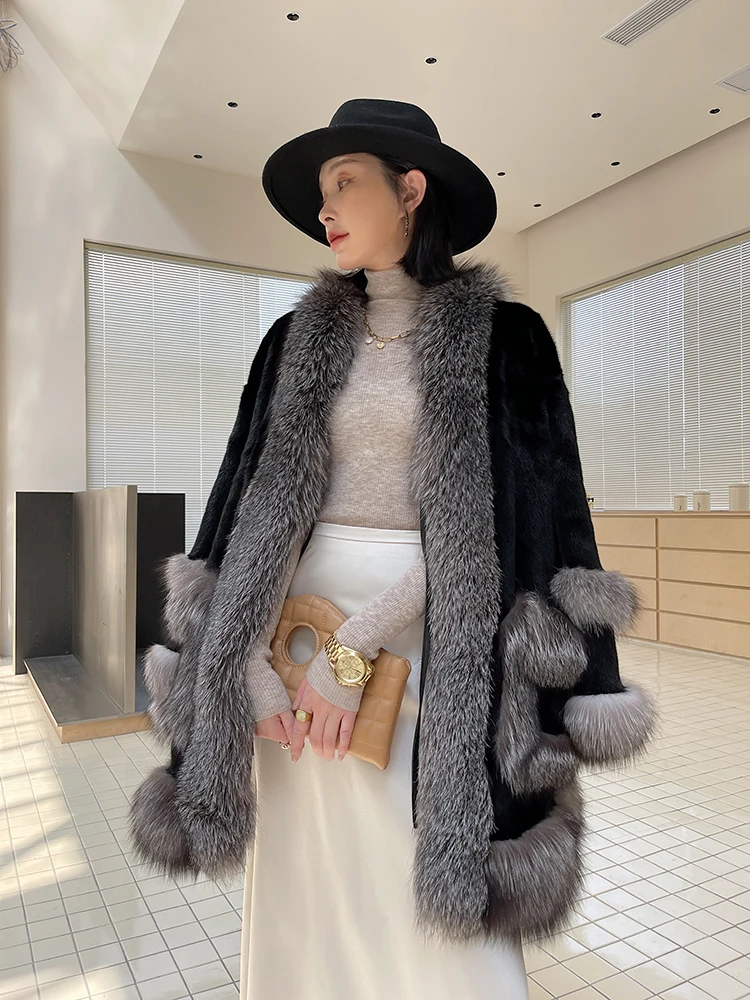 Fangtai neue Winter warme Luxus natürliche echte Nerz Pelzmantel Frauen Mode plus Größe Pelz jacke verdickt versand kostenfrei Weste