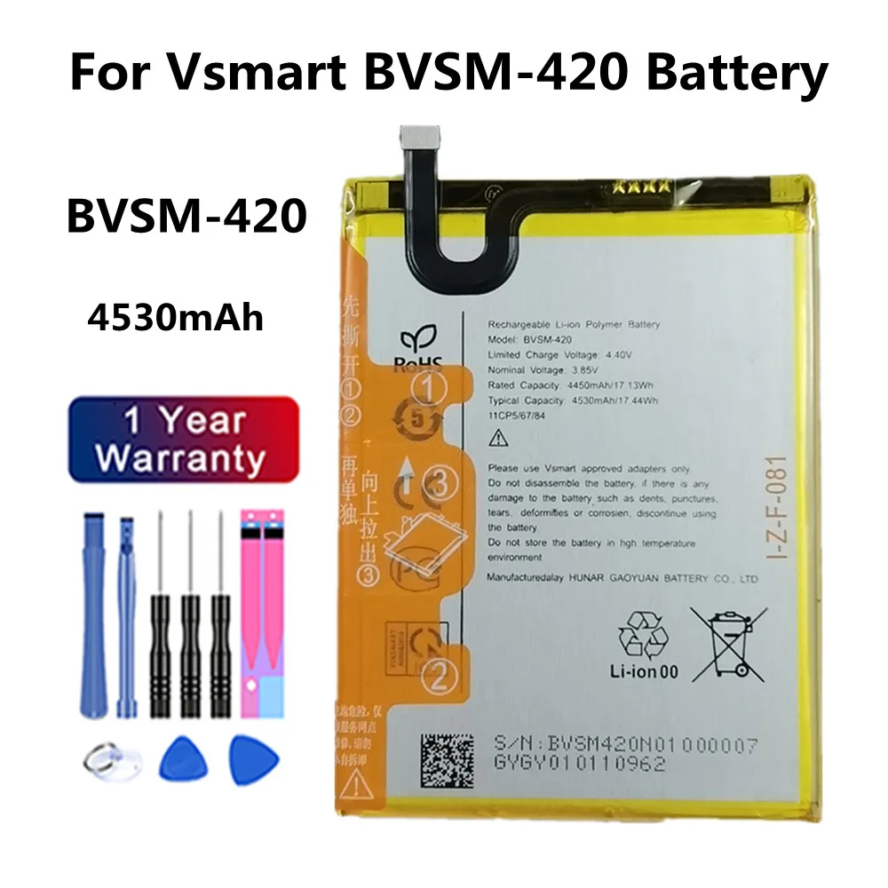 

New 4530mAh BVSM-420 Battery For VSMART BVSM 420 BVSM420 Battery Batteries Bateria In Stock Fast Shipping + Tools