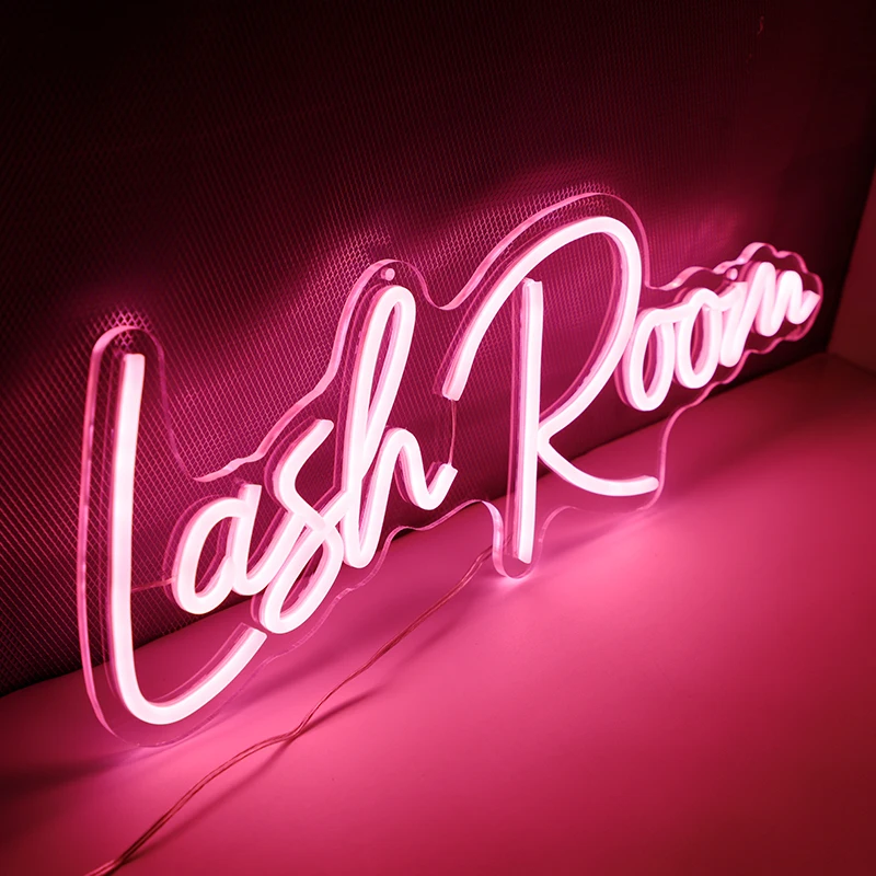 

Lash Room Neon Sign Custom Led Light Birthday Party Bar Acrylic Art Wall Decor For Lady Lashes Nail Shop Room Bedroom Decoration