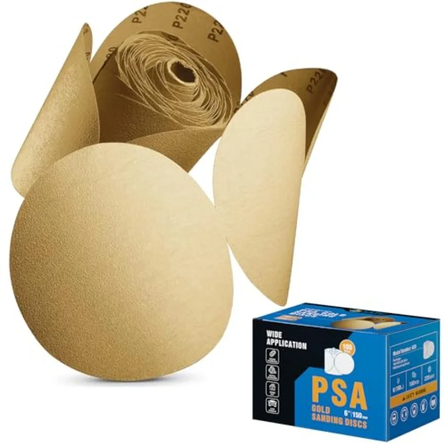 

PCS PSA Sanding Discs 6 Inch Adhesive Backed Sandpaper Sander Attachment for Drill Self Stick Aluminum Oxide Round Automotive S