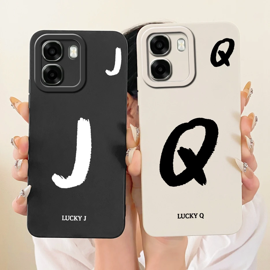 Funda para Oppo A6 4G, Oppo A6x 5G CPH2783, Funda Protectora de TPU Suave con Letras de la Suerte para Oppo A6x 4G, OppoA6 5G, Fundas Traseras