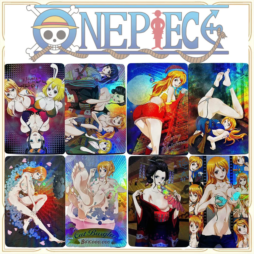 2PC/Set Anime One Piece DIY ACG Boys Games Zabawki Kolekcjonerskie Karty Świąteczny Prezent Urodzinowy Gra Planszowa Nico Robin Nami Boa Hancock