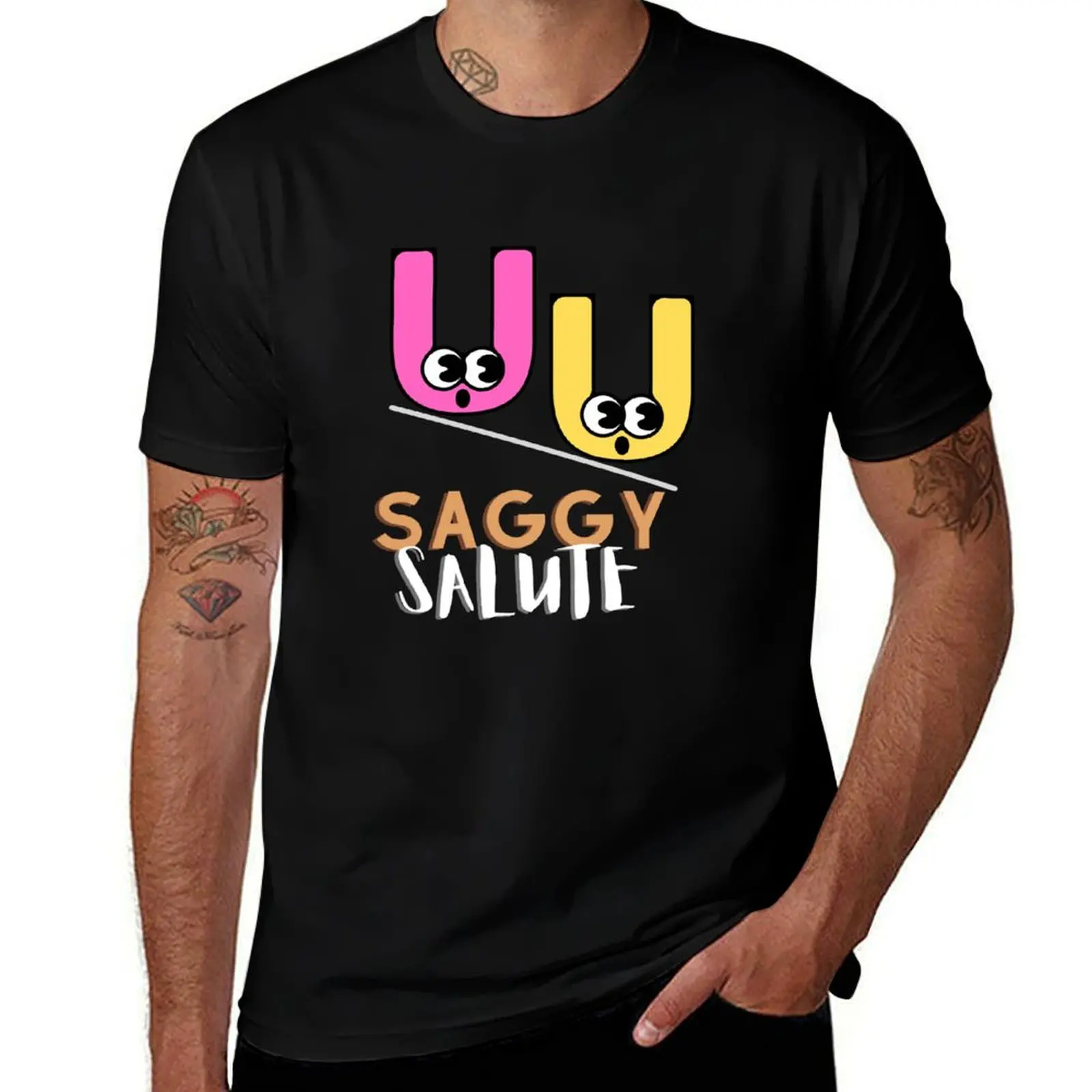 

SALUTE, man t 100 SAGGY SAGGY for shirt T-Shirt tshirt cotton percent AND anime PROUD