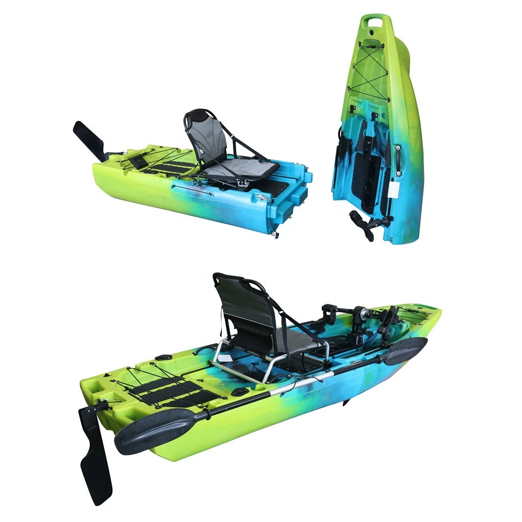 Vicking 9.5FT HDPE Modular Kayak/Canoa Novo Design 1 Pessoa Pedal Drive Hélice Barbatanas Dobráveis Motor Destacável Rios de Pesca