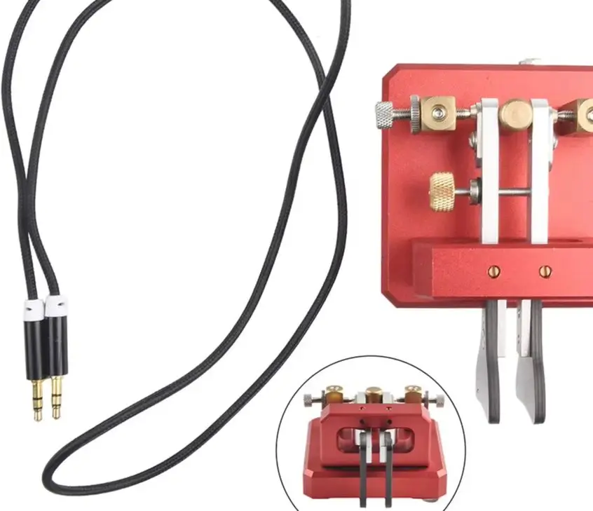 Automatic Dual Paddle Morses Telegraph Key For CW Ham Radio Users With Carbon Fiber Blades And Silver Contacts