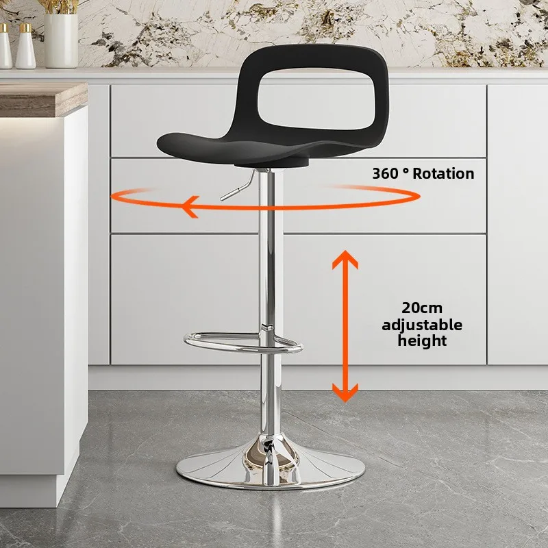 

Регулируемый барный стул со спинкой, современный минималистичный стул для кухни и коммерческие поворотные табуреты для паба для кассира