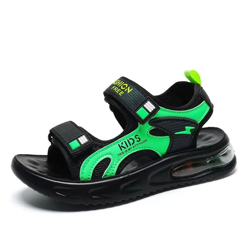 Summer New Boy Non Slip Anti Odor Casual Sports Sandals Open Toe Lightweight Velcro Middle And Big Children Outdoor Beach Sandal