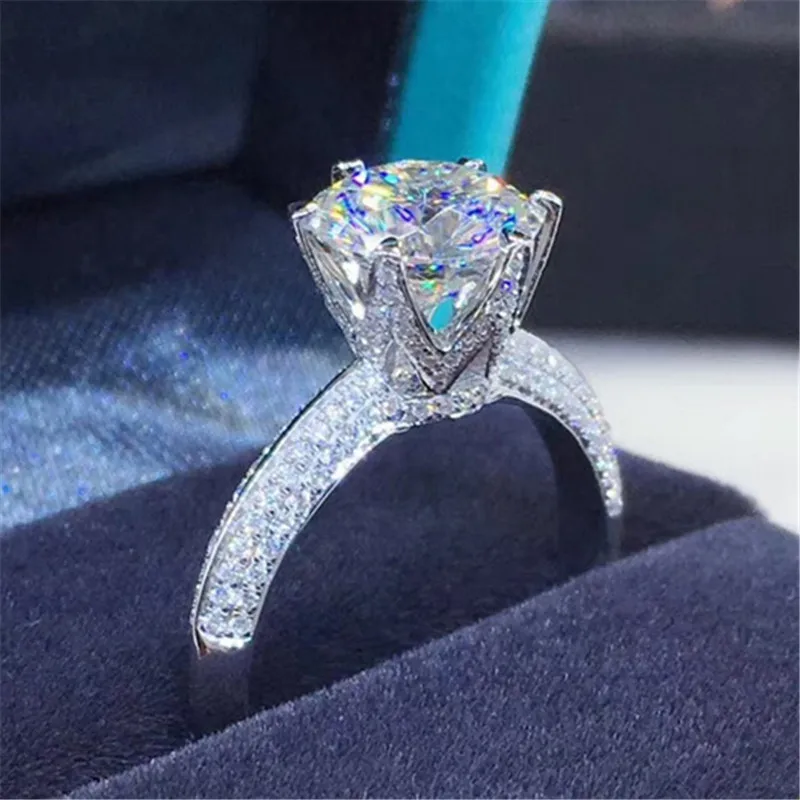 CC Women Rings Wedding Engagement Jewelry White Gold Plated Fashoin Accessories Drop Shipping CC1628