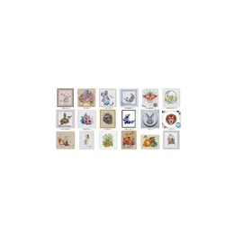 Collection Counted Cross Stitch Kit Squirrel Chipmunk Raccoon Rabbit Kitty rose rooster cross stitch Spring Coral Butterfly