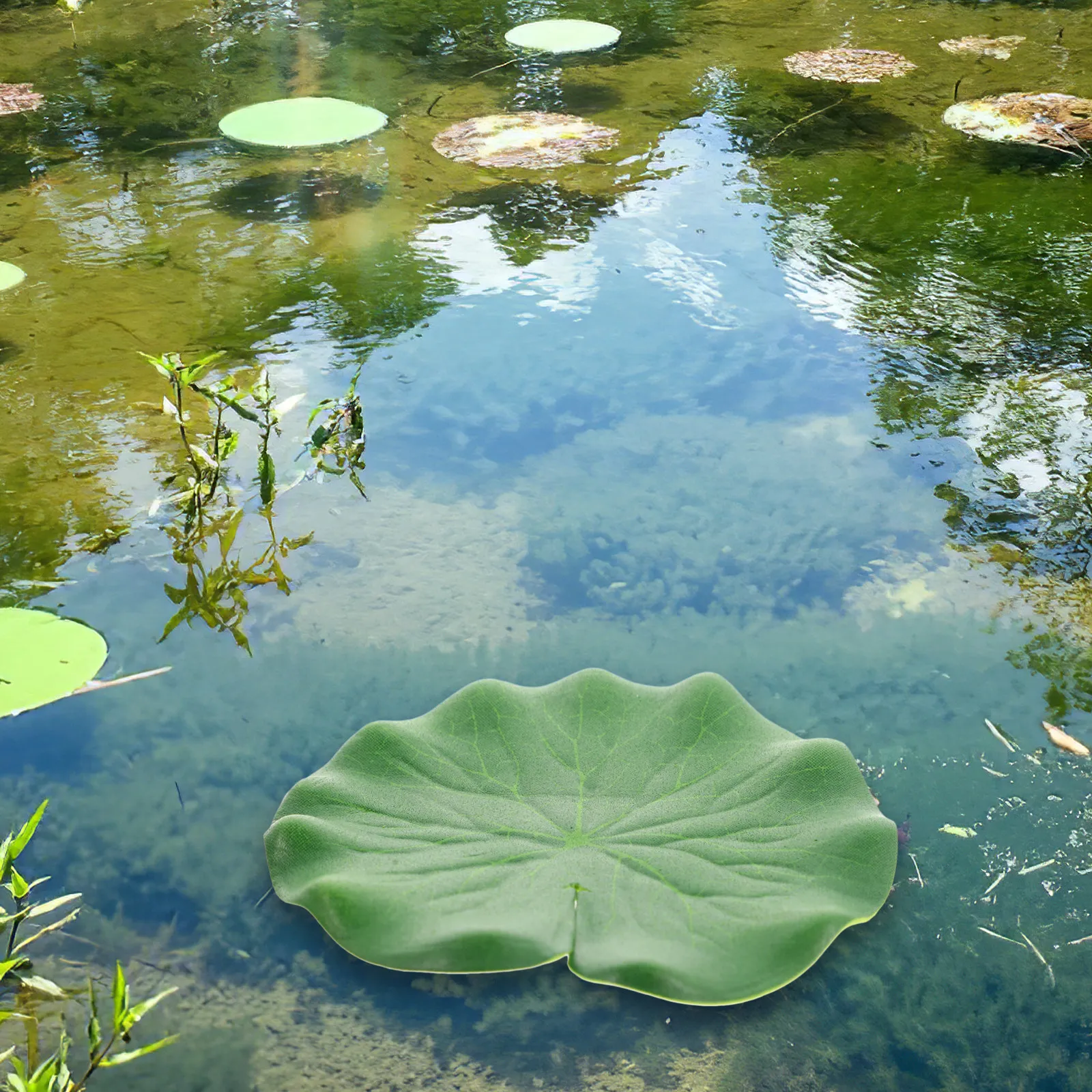 20 feuilles de lotus artificielles en EVA, texture lisse, pour bassin, aquarium, jardin, fontaine, décoration flottante, accessoire photo