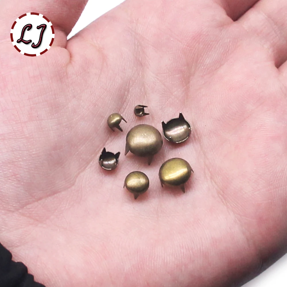 1 PACK Runde Kupfer Dome Nieten Spike Studs Spots Nailhead Punk Rock DIY Leder Handwerk Für Schuhe Kleidung Tasche Teile dekoration