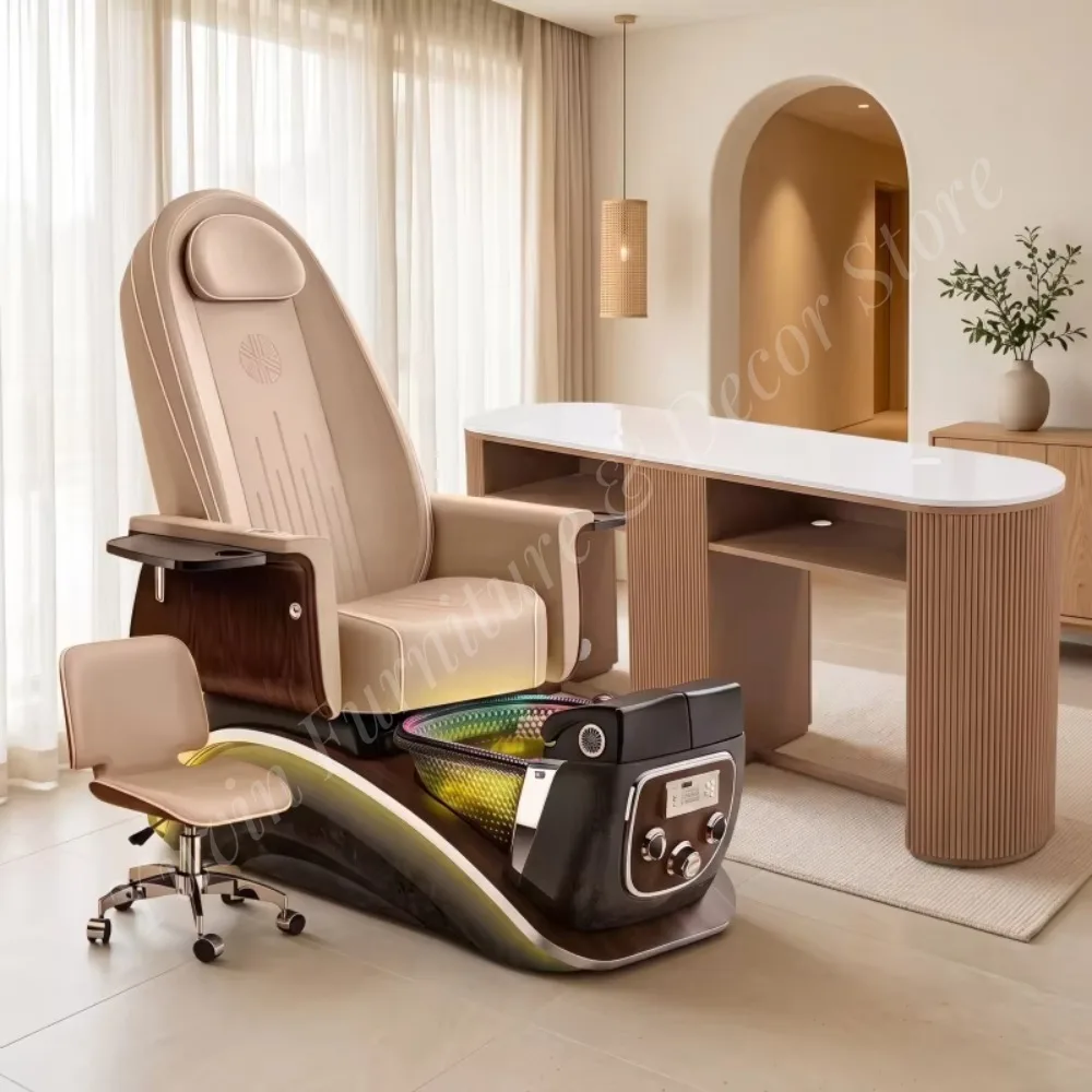 Wholesale Luxury Modern Beauty Nail Salon Pipeless Whirlpool Foot Spa Manicure Pedicure Chair with Discharge Pump