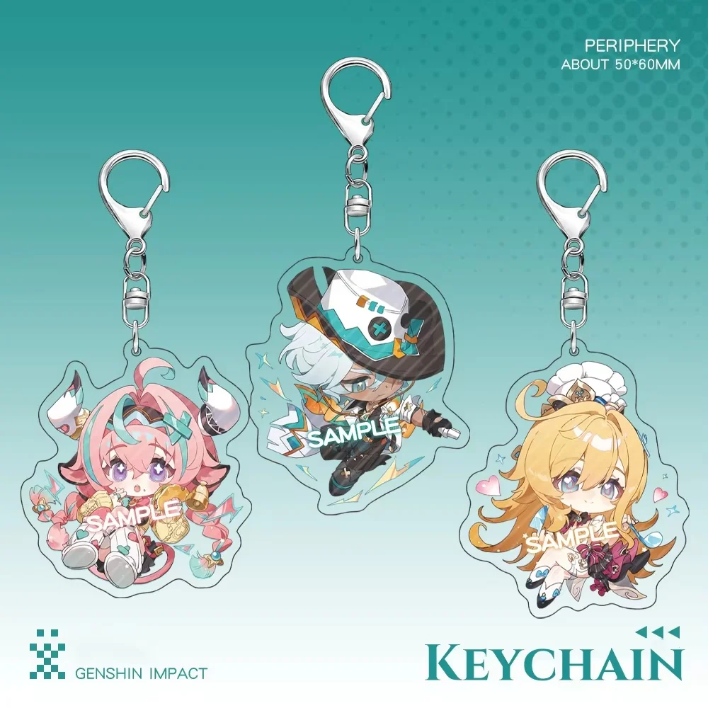 2026 New Genshin Game Varesa Escoffier Ifa Pendant Keychain Cute Cartoon Anime Acrylic Keyring Backpack Jewelry Friend Gift