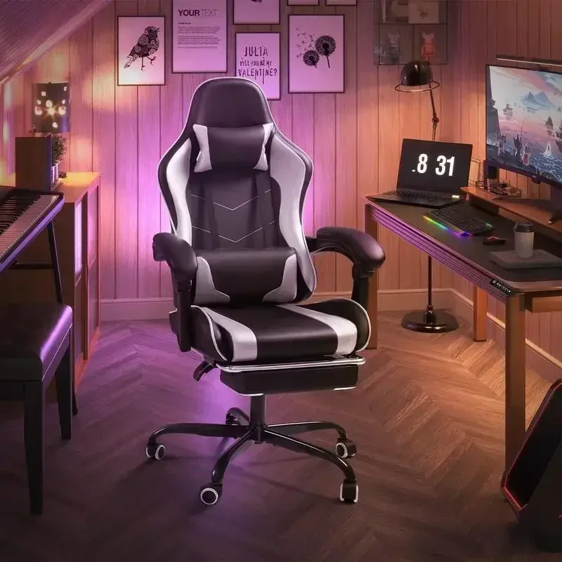 Gaming Office High Back Computer Chair Leather Desk Chair Racing Executive Ergonomic Adjustable Swivel Task Chair