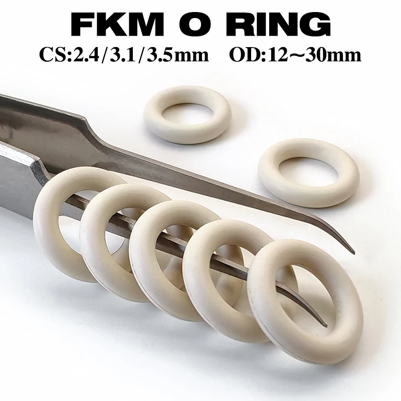 

20/50pcs FKM O-Ring Sealing Gasket - CS 2.4-3.1-3.5mm OD 12~30mm Oil/High Temp Resistant Insulation Fluorine Rubber O-Ring