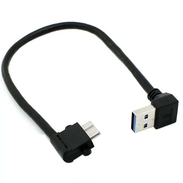 CYSM 20cm Up Angled 90 Degree Right Angled USB 3.0 to Micro 10Pin Cable High Quality for Cell phone & Hard Disk SSD Cablecc