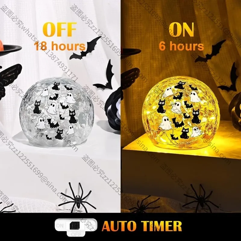 For Ghost Decor Globe Light Spherical Crack Glass Light