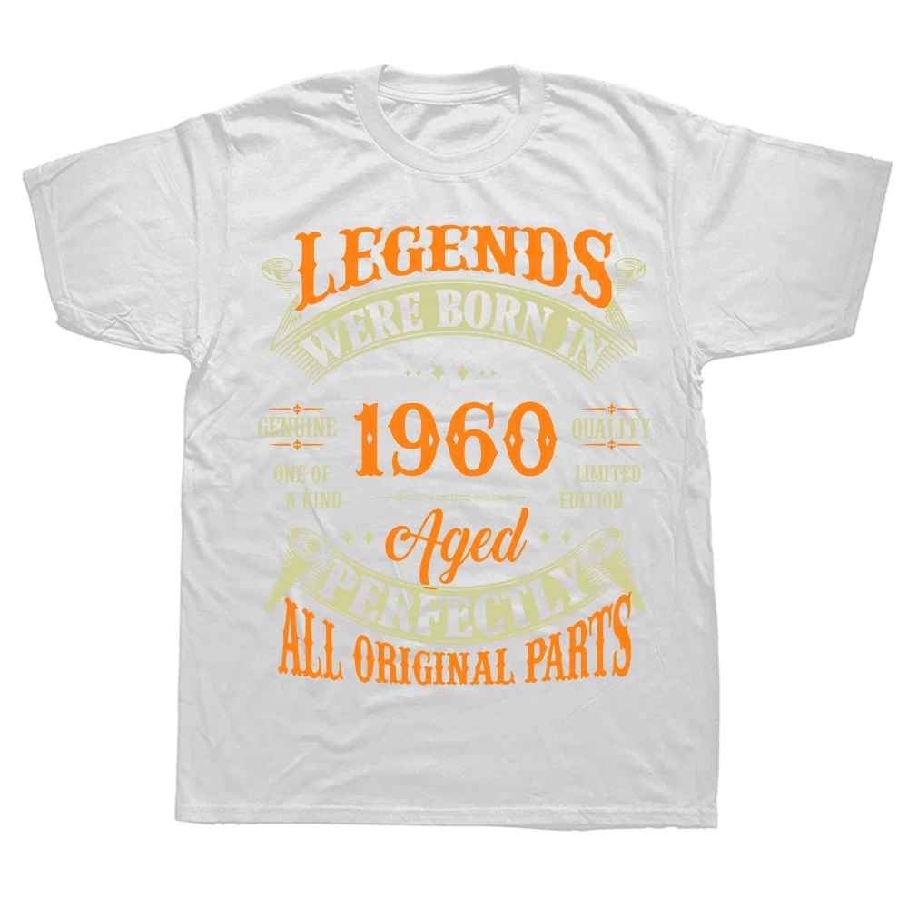 جميع الأجزاء الأصلية المصنوعة في عام 1960 تي شيرت هدية عيد ميلاد 64 تي شيرت قطني جرافيك عتيق لعيد الأب نمط فضفاض بأكمام قصيرة