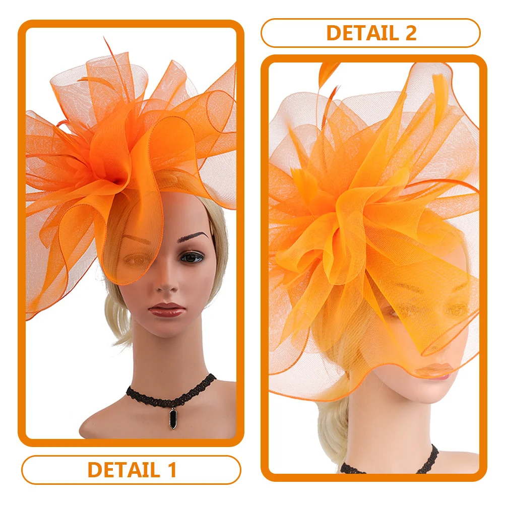 صافي الحجاب الفاسناتور قبعة للنساء الزفاف أغطية الرأس الزعنفة اكسسوارات 20S خوذة الشاي حفل زفاف الكنيسة الحدث #3