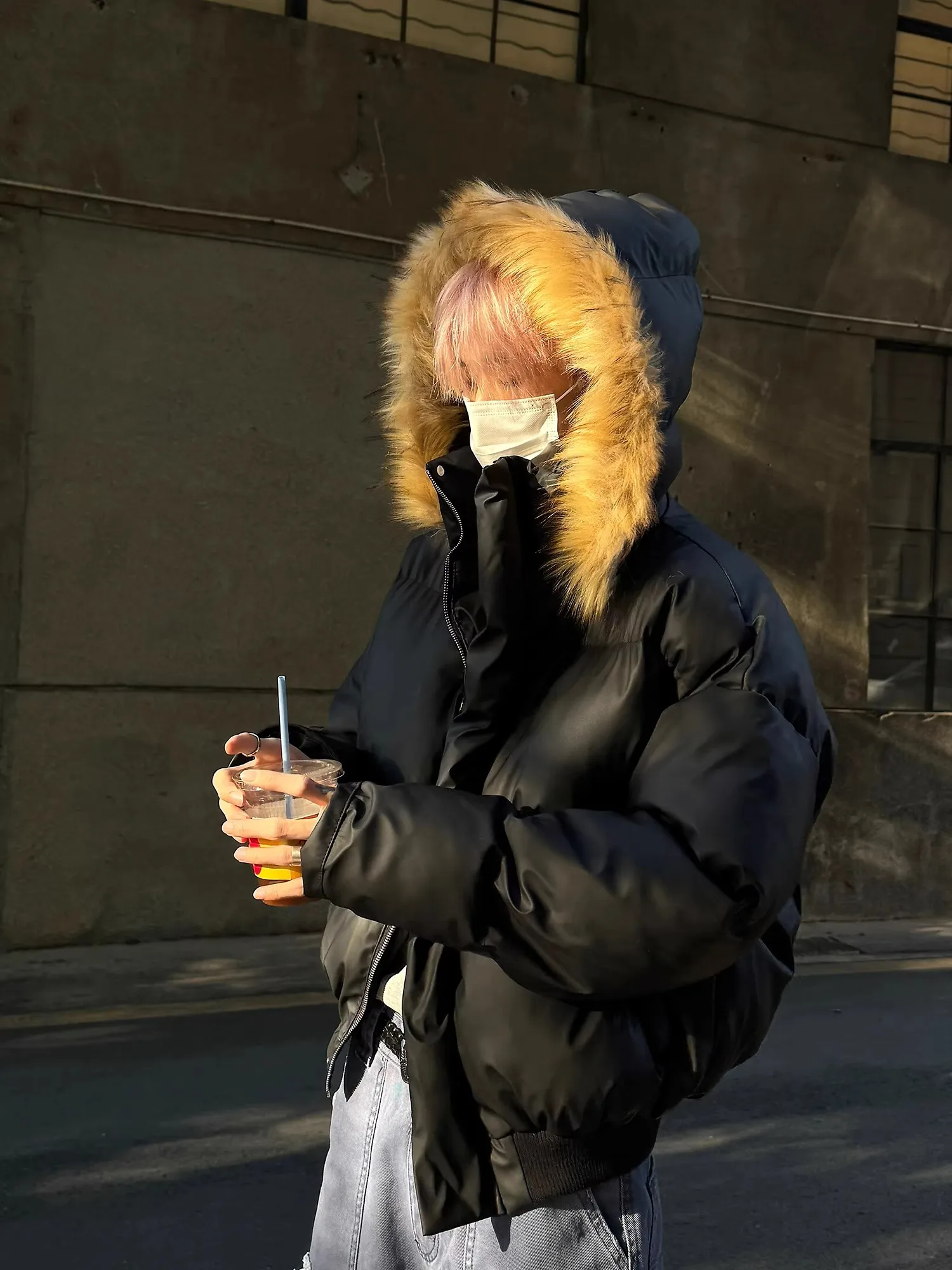 

Американская зимняя куртка-пуховик с отстегивающимся меховым воротником, утепленная, свободного кроя, универсальная, теплая верхняя одежда