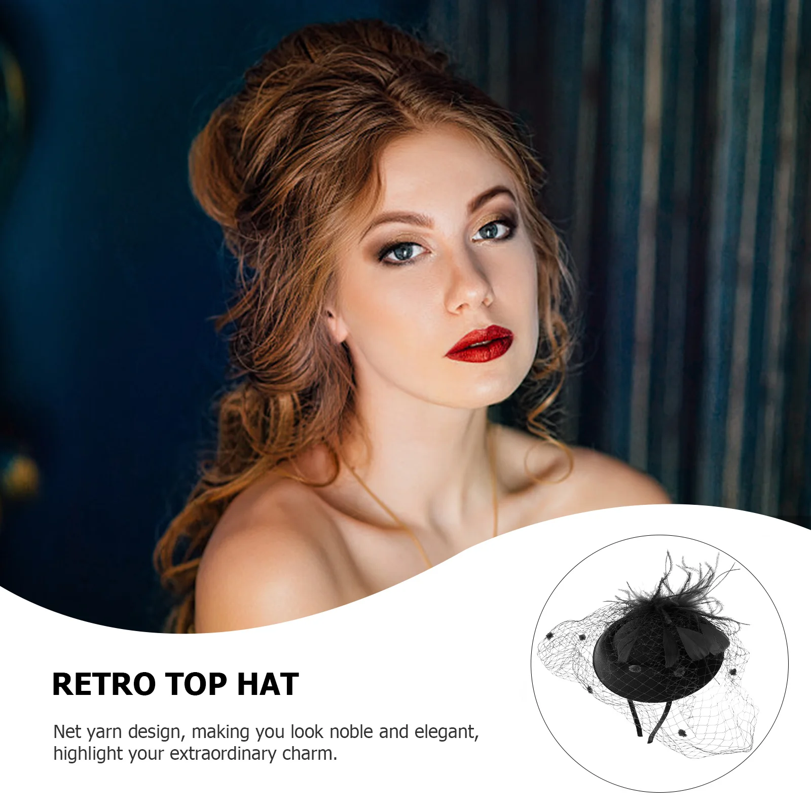 

Fascinator Headband Pearl Decorative Headdress Lightweight Bridal Wedding Hair Accessory Tea Party Banquet Retro Plume