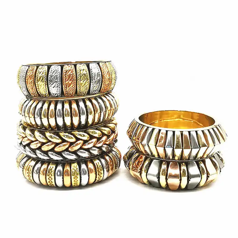 Ethnic Fashion Metal Collection for 2024 Tibetan Copper Brass Cuff Bangles Multi Designs BB-002