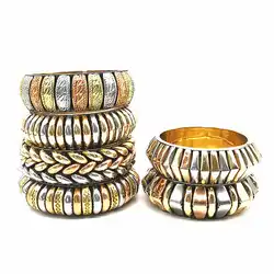 Ethnic Fashion Metal Collection for 2024 Tibetan Copper Brass Cuff Bangles Multi Designs BB-002