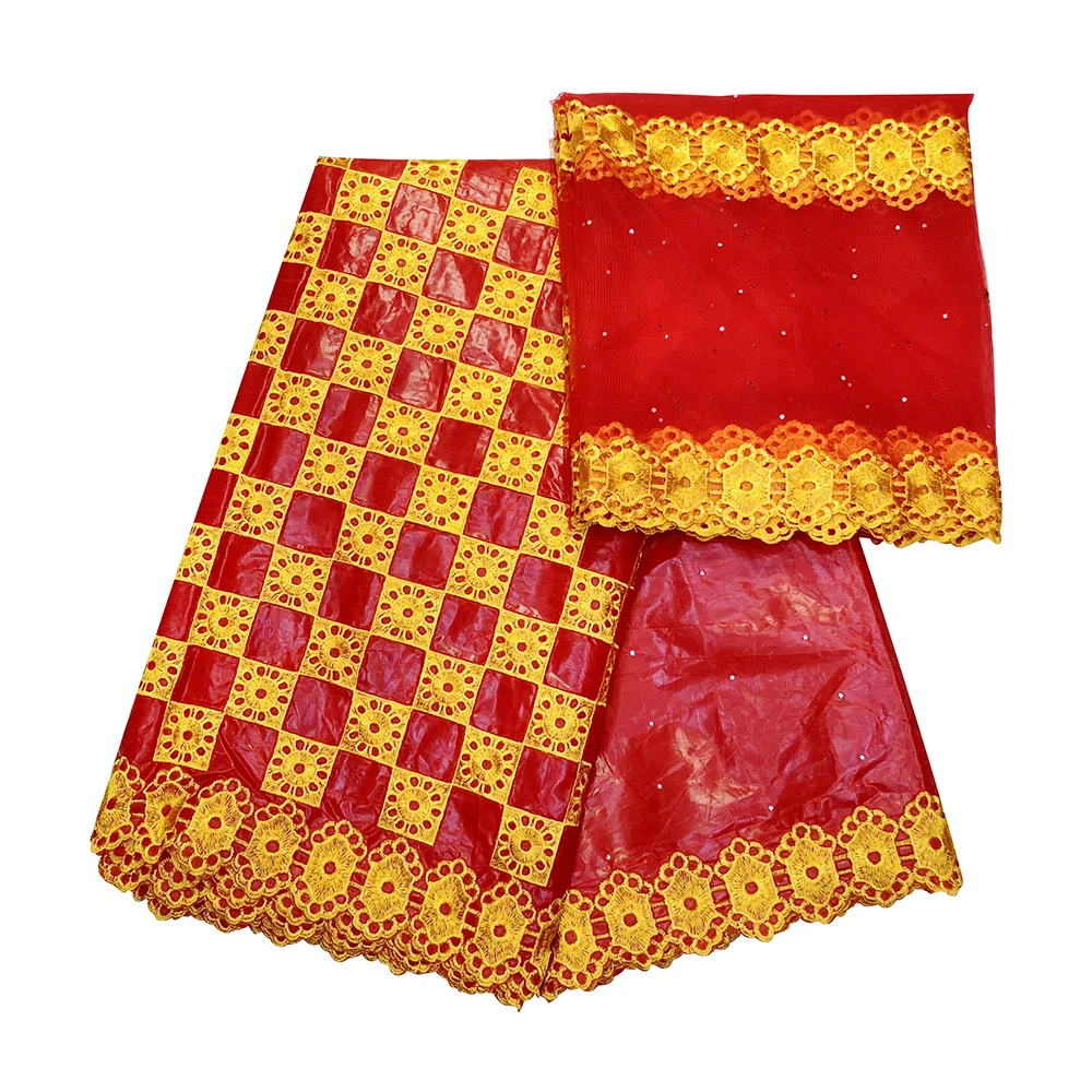 Bazin Riche Textiles 2024 Nouveau Tissus Africain Jacquard Bocade Fabrics Sukienka Materiał do szycia Haftowany tiulowy koronkowy nakrycie głowy