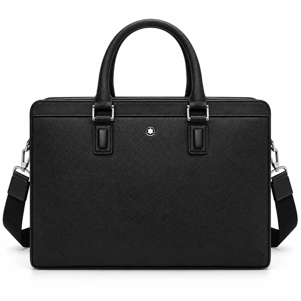 Luxury Men's Business Briefcase High Quality Leather Laptop Bag Professional Office Work Handbag Casual Crossbody Shoulder Bag