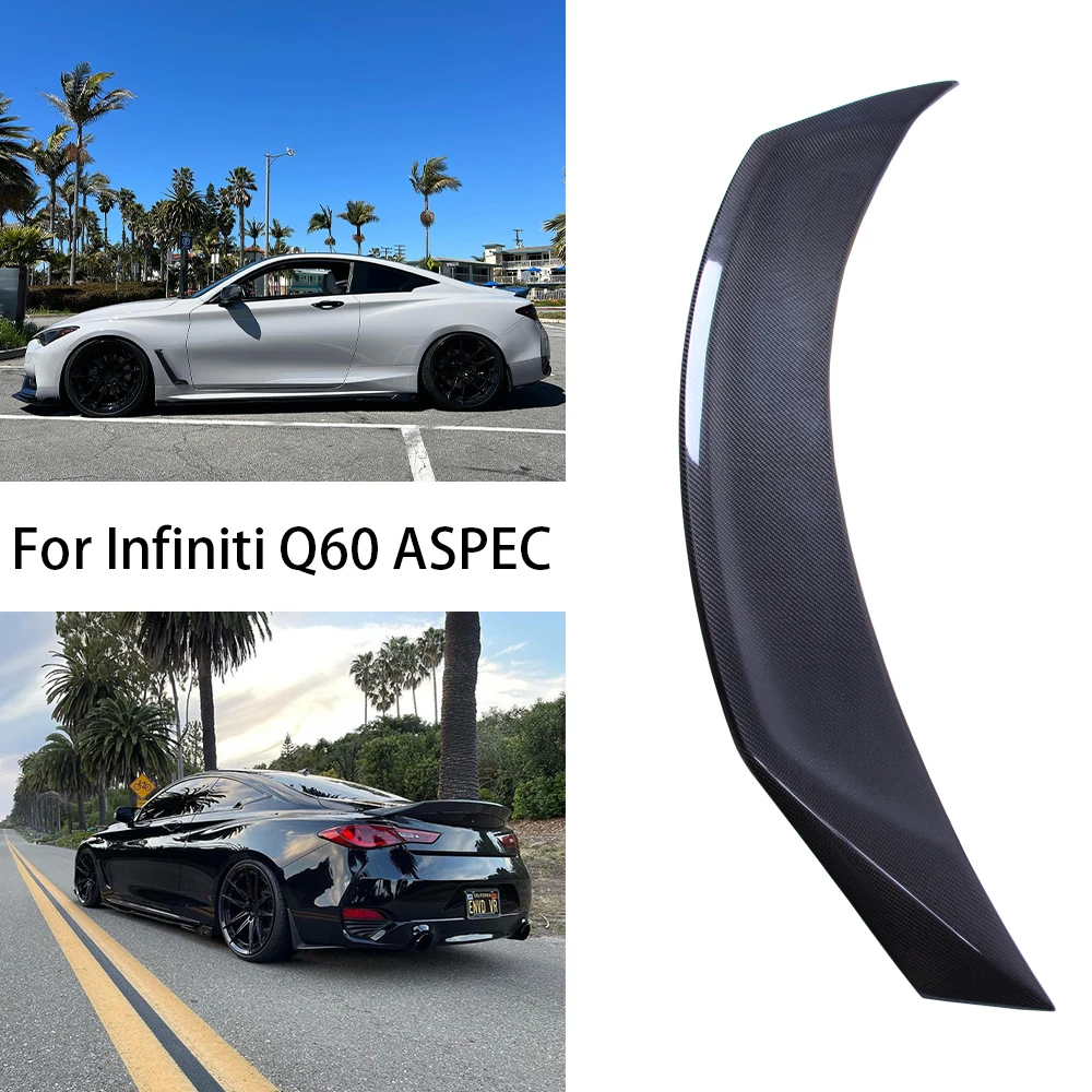 

For Infiniti Q60 Q60S Coupe ASPEC Style Carbon fiber Rear Spoiler Trunk wing 2013-2023