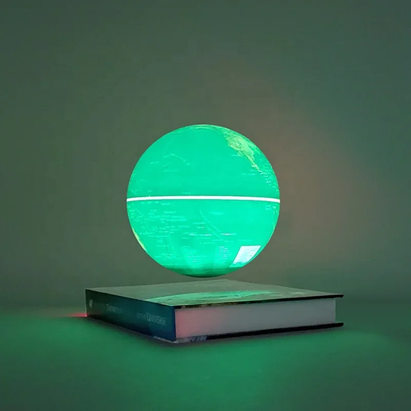 

6 inch 14cm magnetic levitation floating white and RGB LED illuminated celestial glowing geographic teaching globe