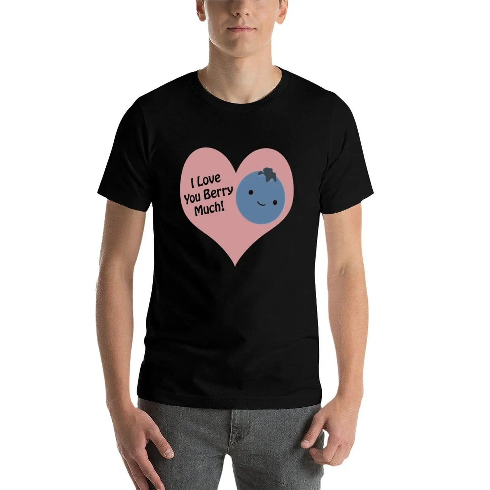 Te amo berry much camiseta de arándanos camisetas diseñador hombre camiseta de algodón