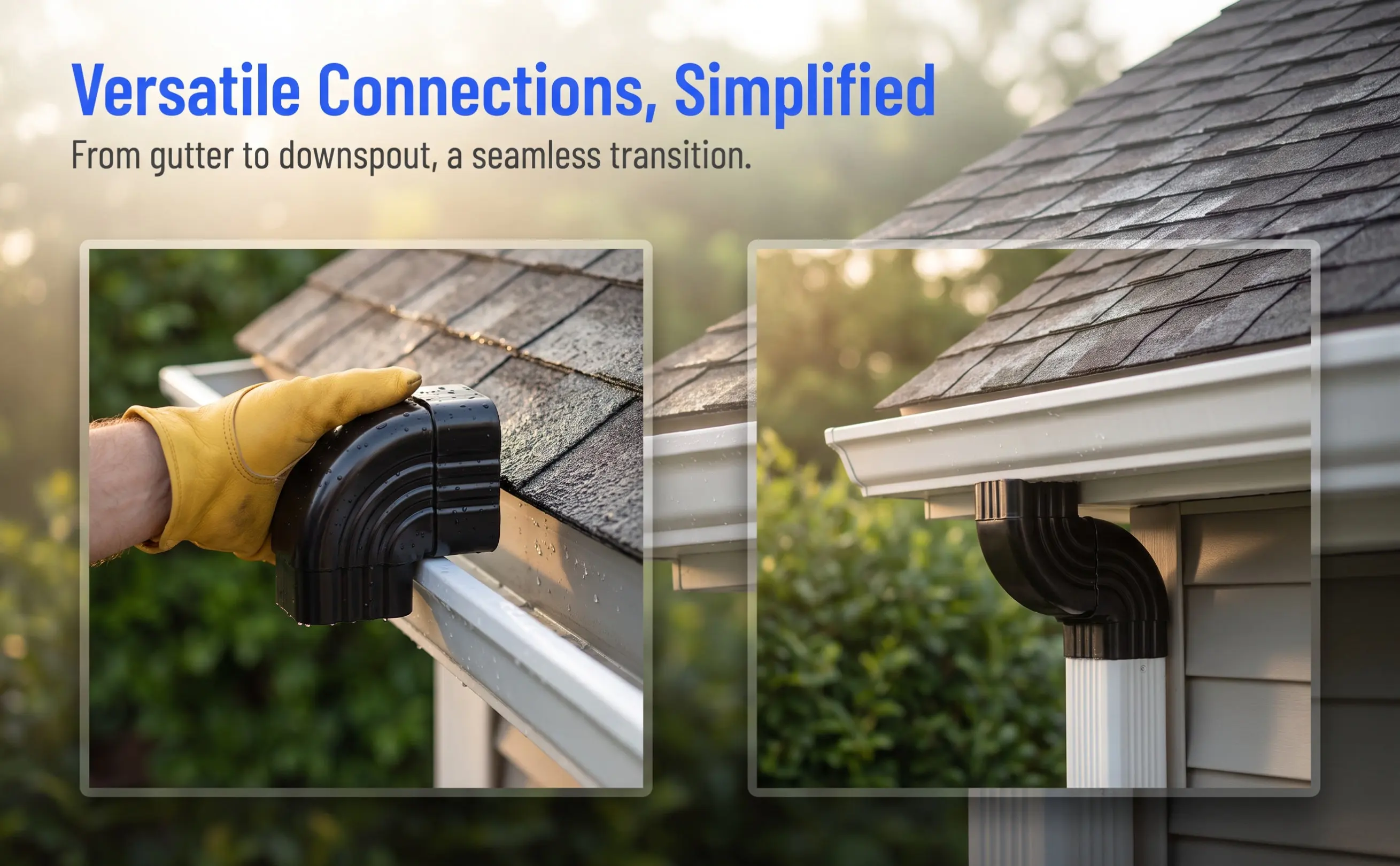 Aluminum Alloy Rainwater Pipe Elbow Bend 90 Degree Downspout Fitting Connector for Gutter Drain System Easy Install Disassemble