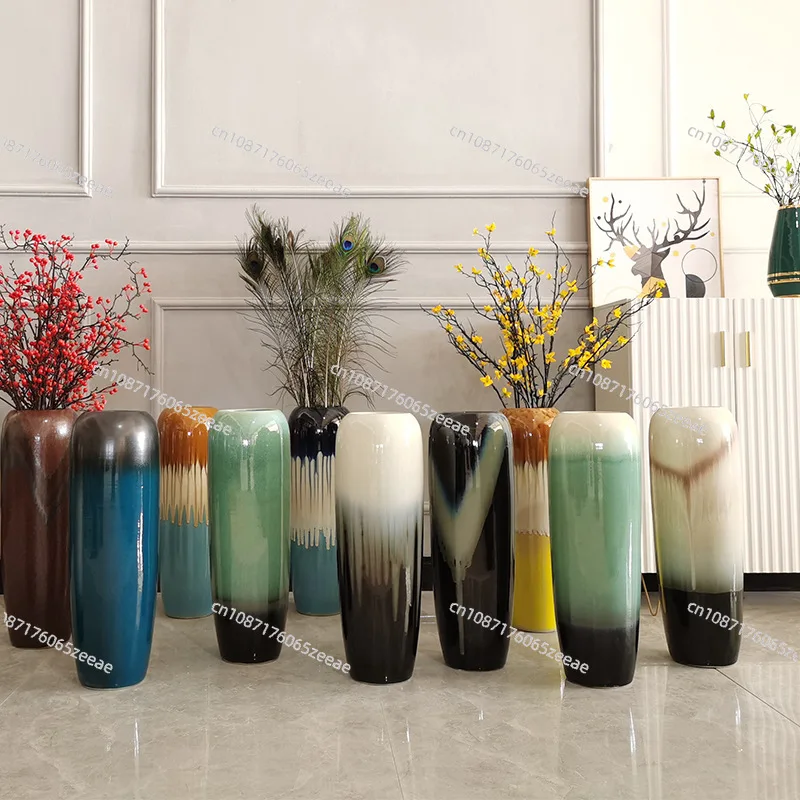 Large Ceramic Tall Floor Vases For Living Room Modern Simple Chinese Style Flower Arrangement Ornaments Home Decore