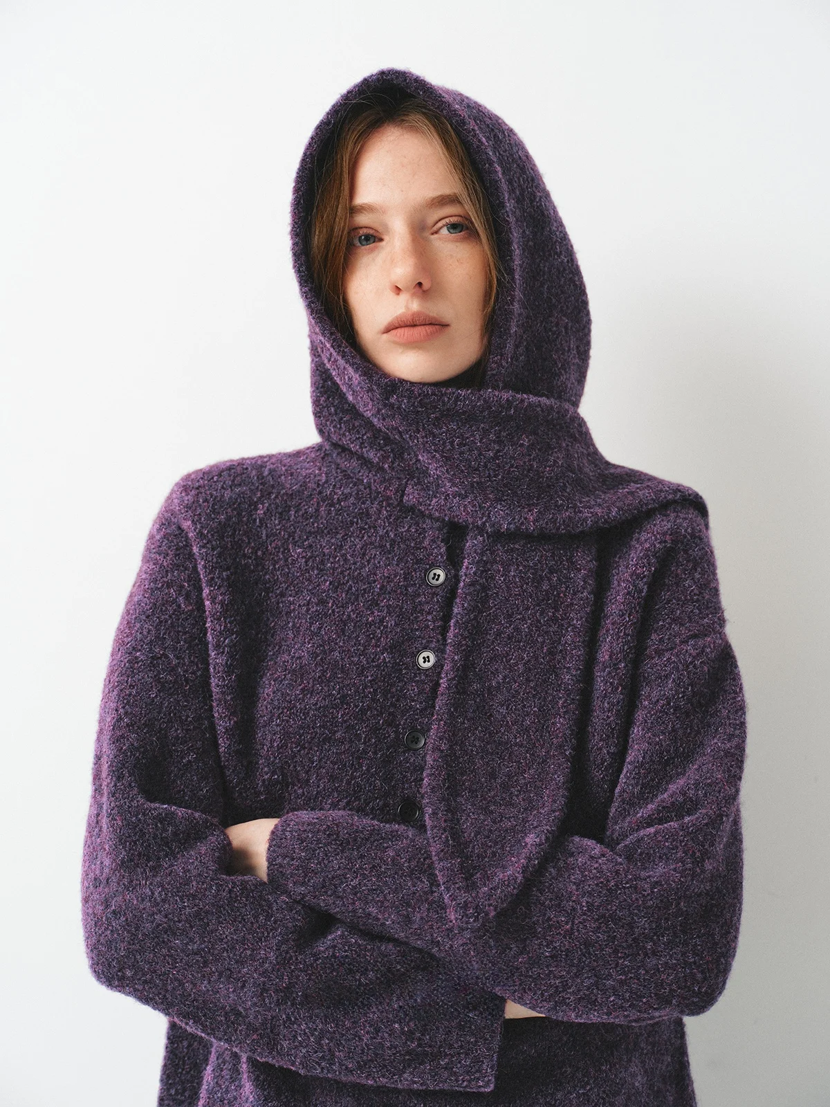 

Soft Woolen Knitted Sweater Set with Henry Collar Gentle mat Matte Fce Winter Ciwalk Women's Faion 3625