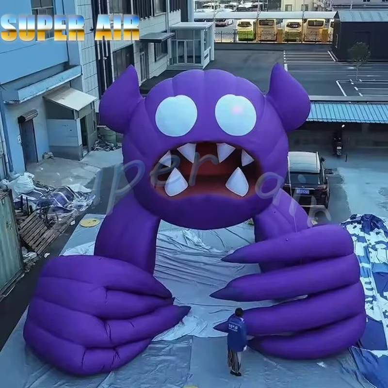 Tente gonflable de tunnel de style diable de démon de tunnel arqué gonflable violet de vente en gros pour le jeu de sport