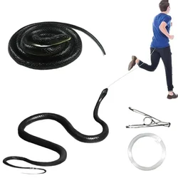 Broma de serpiente con Clip de cuerda, broma de serpiente de goma realista grande y divertida con cuerda y Clip, modelo de serpiente falsa de goma a la moda