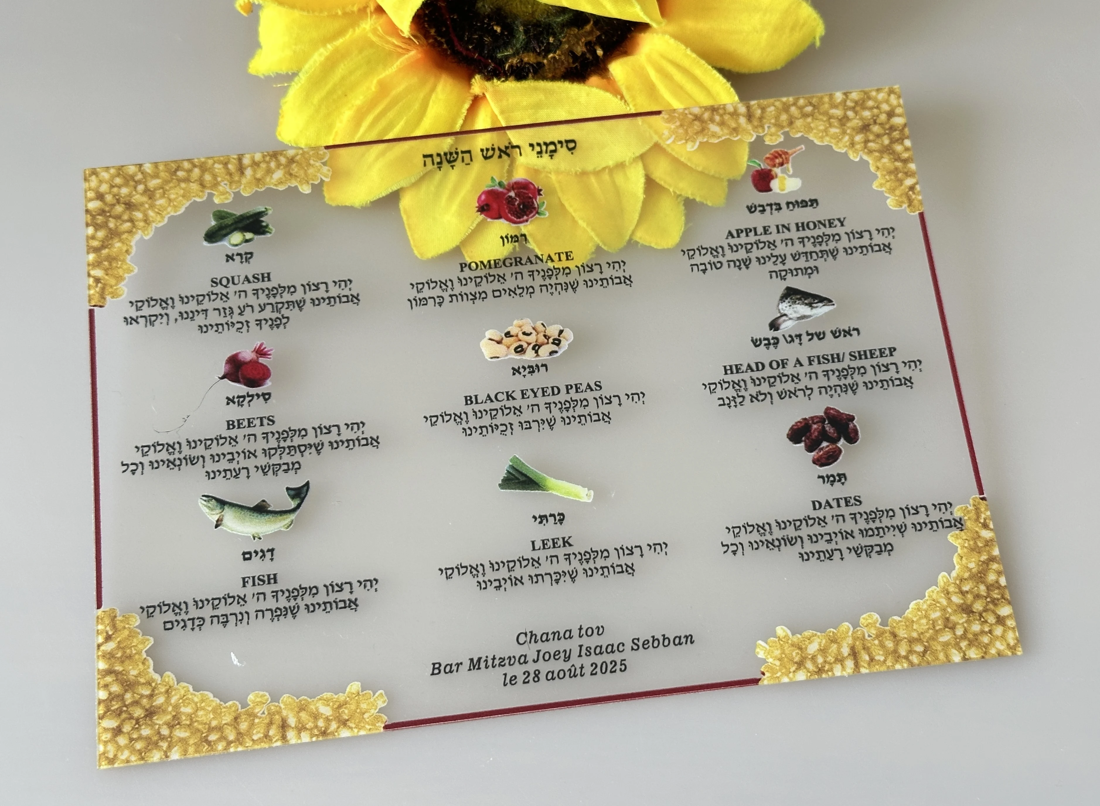 

Transparent Acrylic Hebrew Food Prayer,Custom 10pcs Wedding Blessing Invitation Card,Soft PVC Cards for Party Gift Decoration