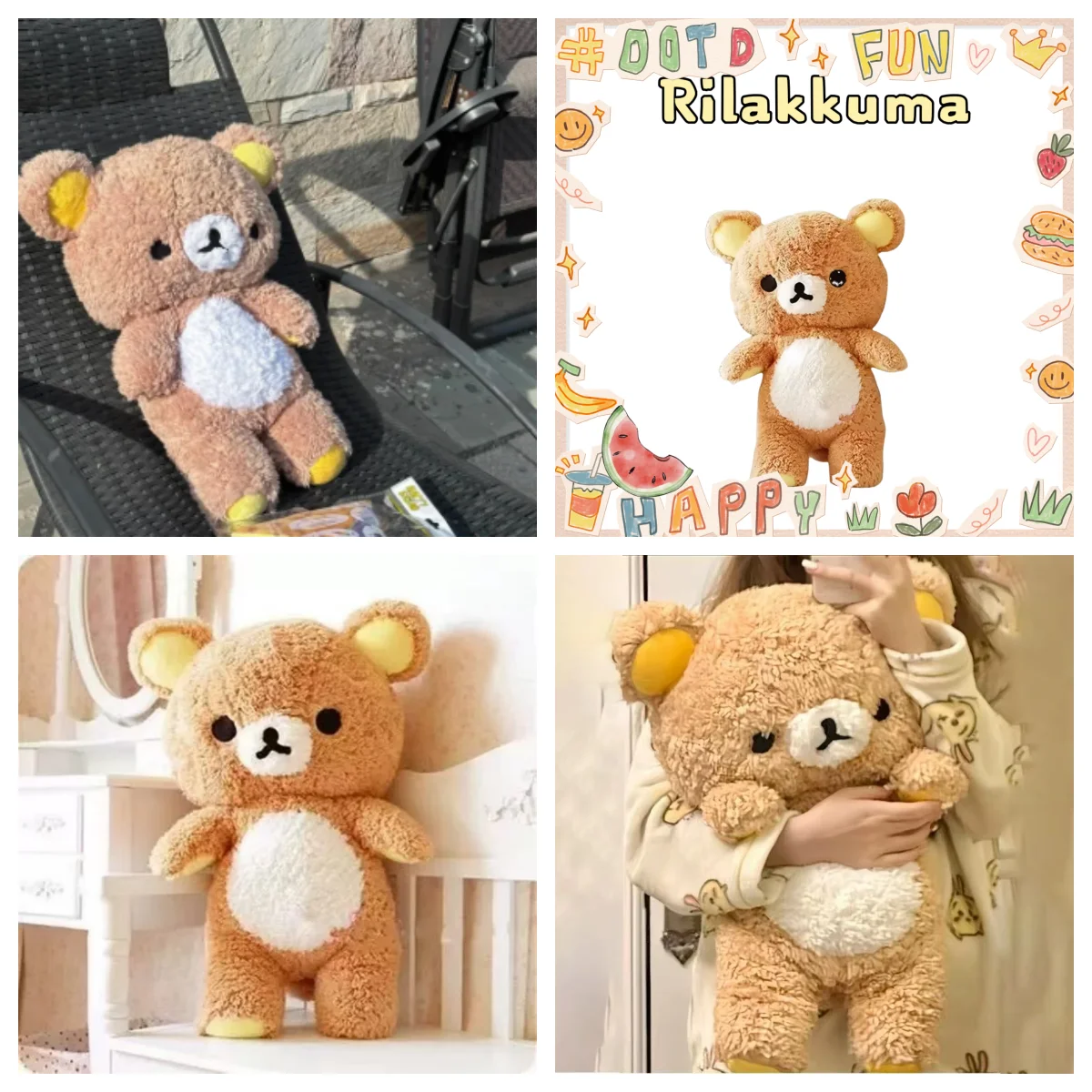 

Rilakkuma плюшевый медведь Kiiroitori Collimatic Ma игрушка Kawaii прекрасный милый мягкий подарок детская коричневая подушка