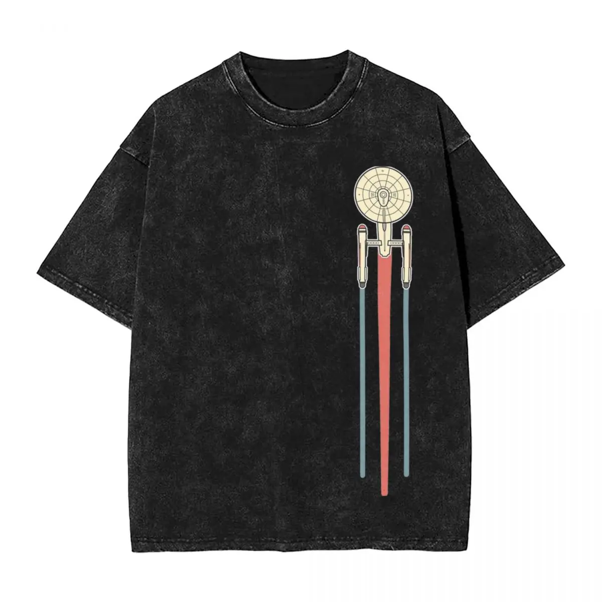 

Stars-Treks USS Enterprise Washed T Shirt Streetwear Hip Hop Fashion T-Shirt Tees Men Women High Street Graphic Printed