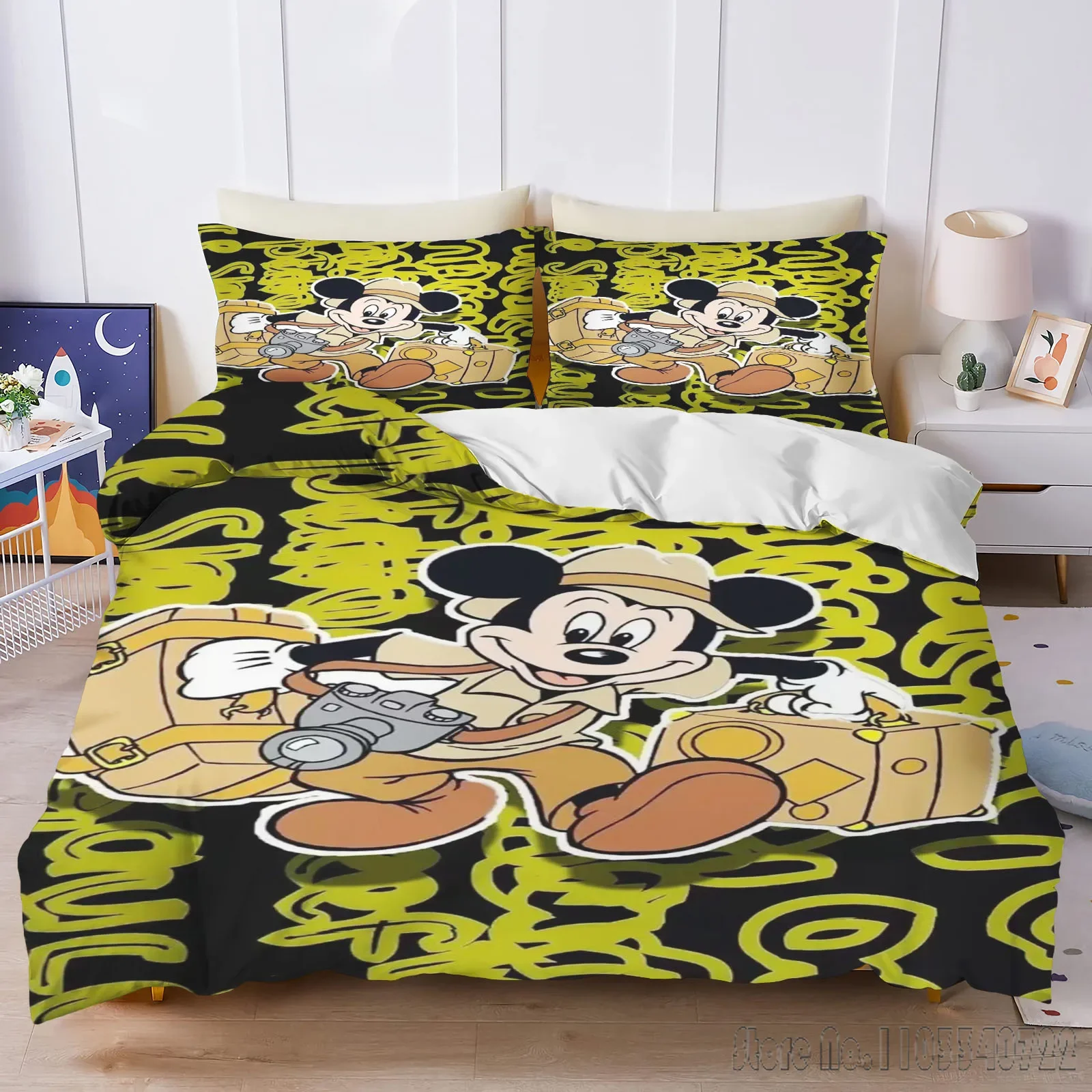 Mickey Mouse Clubhouse Duvet Cover Set For 3D Children, King Size Bedding, Comforter Sets, 100% Polyester