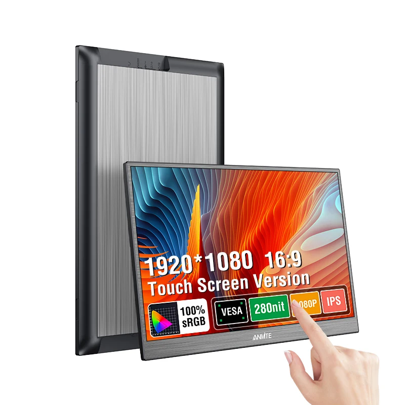New15.6-Inch Portable Touch Monitor Non-touch Optional 1080P HDR 16:9 For XBox PS4/5 Switch Cell Phone PC Loptop Extensio