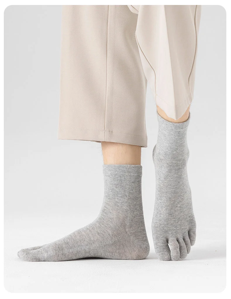 5 Paar Herren-Fünf-Zehen-Socken in Uni-Farben, geruchsresistent, atmungsaktiv, rutschfest, für den täglichen Sport- und Outdoor-Einsatz – Detail 13