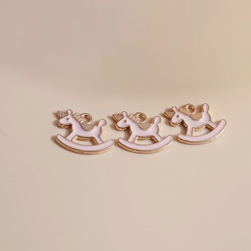 20 Stück 15x12mm Cartoon Tier Charms Emaille Trojanisches Pferd Charms Anhänger für Schmuckherstellung Ohrringe Halsketten DIY Bastelbedarf – Detail 7