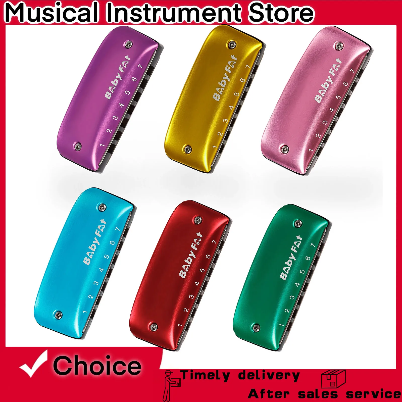 

Губная гармошка с 7 отверстиями A F Bb C D G Key Blues Harmonica из алюминиево-магниевого сплава Портативные духовые музыкальные инструменты с шейным ремешком