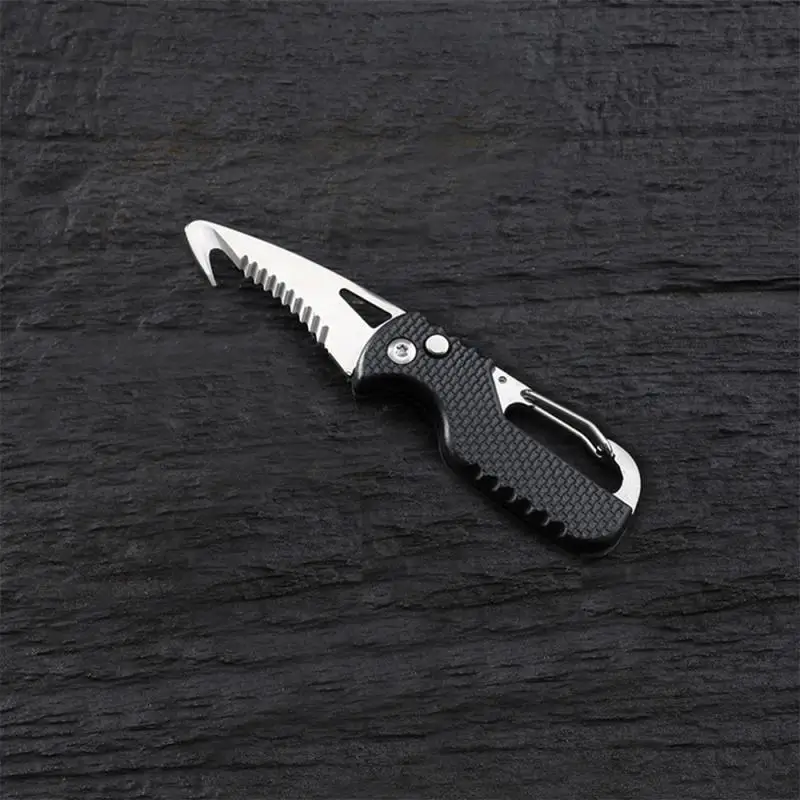 Coltello pieghevole portatile coltello per pacchi espresso taglierina per gancio seghettata in acciaio inossidabile campeggio all'aperto apriscatole per attrezzi di sopravvivenza a mano
