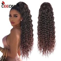 Syntetyczny Afro perwersyjne kręcone kucyk regulowany sznurek koński ogon czarne brązowe włosy Clip In Extension Wig kucyk treski