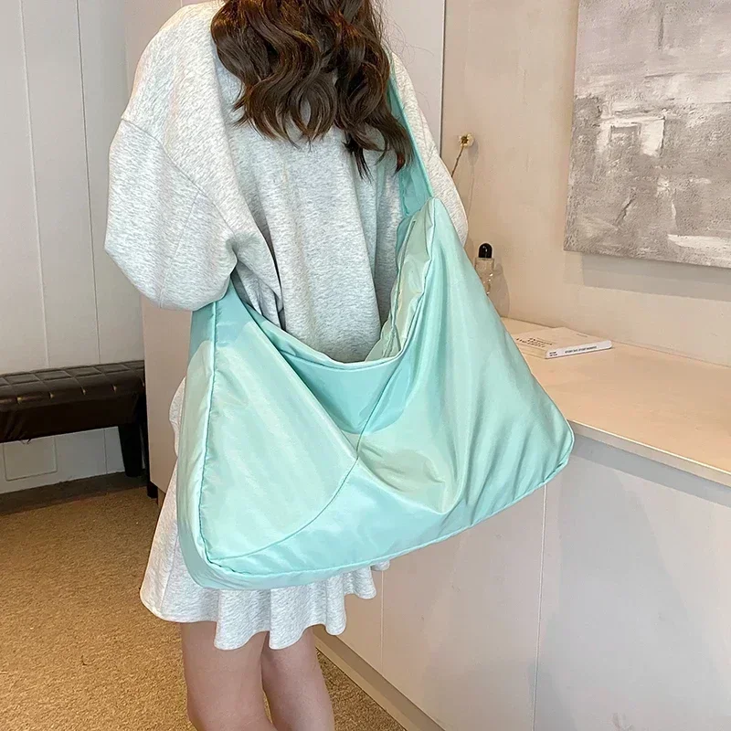 الصلبة لون جديد أكسفورد النسيج سستة حقيبة كتف 2024 حار بيع موضة حقيبة يد بسيطة لينة سعة كبيرة تنوعا حمل حقيبة #4